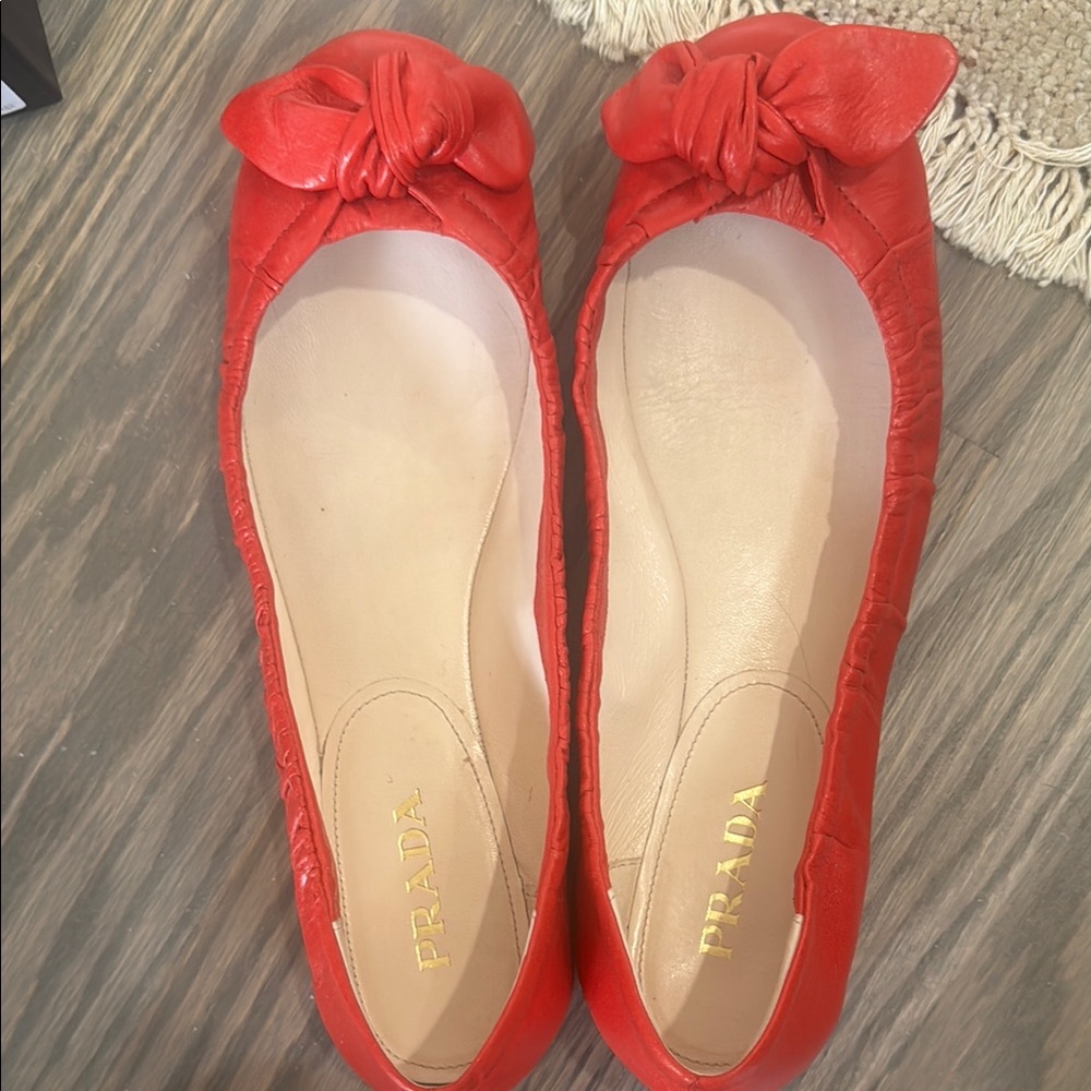 Prada Women's Red Ballet Flats